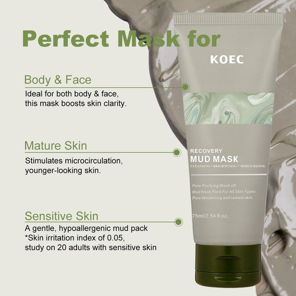 Reepic Cosmer Recovery Mud Mask - Clay Mask - Body Mud Hydrating & Deep Pore Tightening Face Mask, Natural Purifying Clay - Korean Wash Off Body Facial Mud Mask