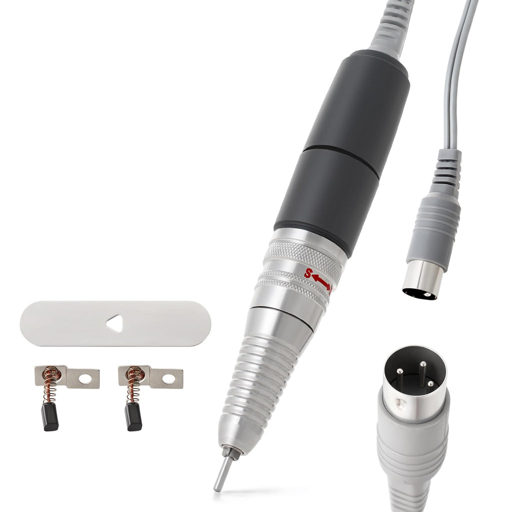 Nail Drill Handpiece for UP200, KUPA KP55, KP60, KP5000 Machine, 35000RPM Professional Electric Nail File Handle Replacement 3 Pins for Manicure Art Tool, Low Noise and Smooth (Only Handpiece)