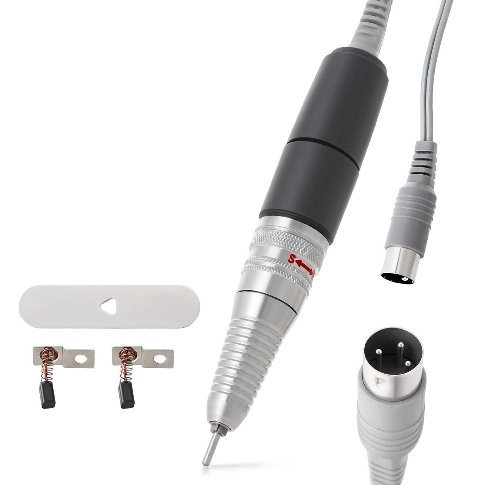 Nail Drill Handpiece for UP200, KUPA KP55, KP60, KP5000 Machine, 35000RPM Professional Electric Nail File Handle Replacement 3 Pins for Manicure Art Tool, Low Noise and Smooth (Only Handpiece)