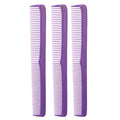 Styling Gear #150 Comb Set Of 3 Barber Cutting, Men's And Women's Pocket Combs For Hairstyling, Beard, And Mustache Grooming. Made In The USA. (Purple)