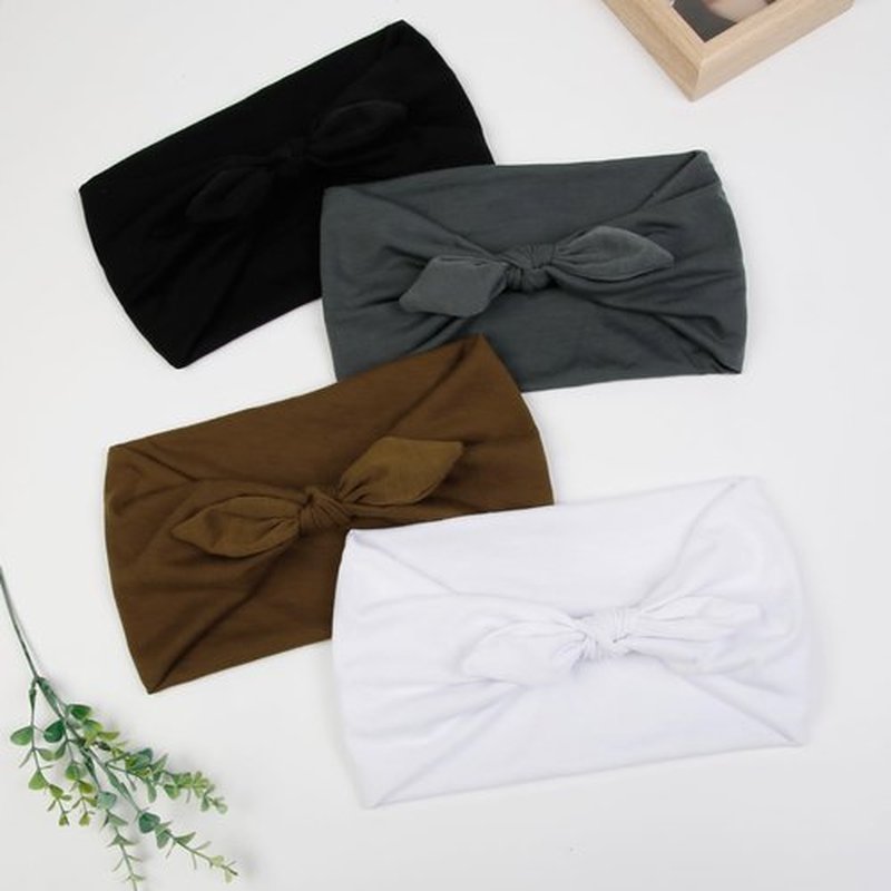 Huachi 4 Packs Bow Headbands for Women Girls, Wide Head Bands for Women's Hair Non Slip Soft Elastic Hair Bands, African Thick Workout Gym Turban Bandanas Head Wraps Hair Accessories (Fashion)