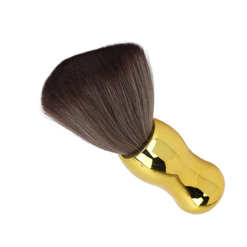 Professional Barber Neck Duster Brush, Soft Nylon Hair Cleaning Brush for Haircutting, Salon & Barbershop Hair Sweeping Brush for Face, Neck & Shoulders Gold