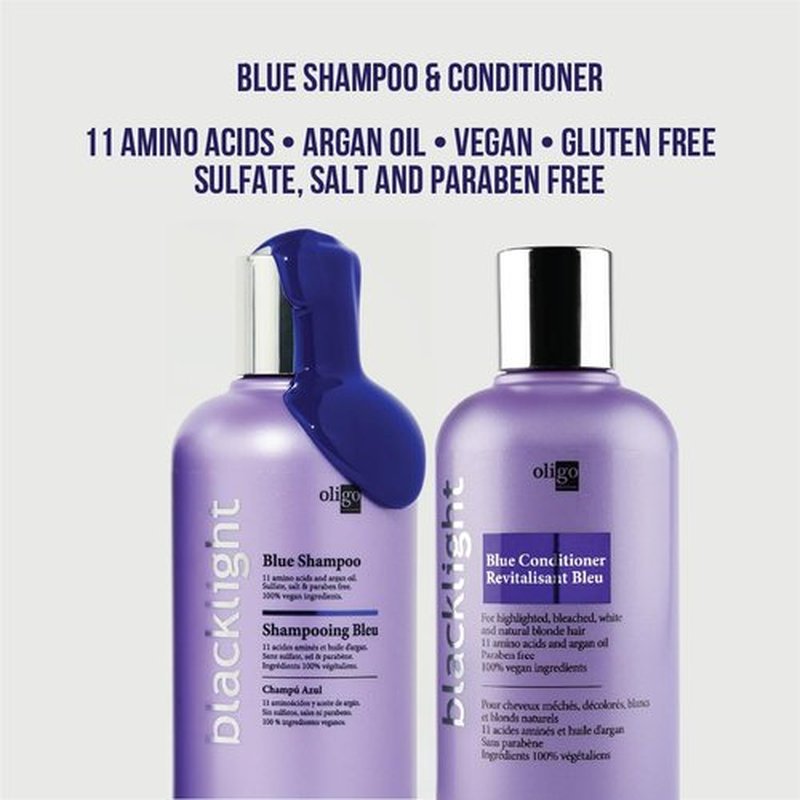 Oligo Professionnel Blacklight Blue Shampoo & Conditioner Duo - Sulfate-Free, Vegan, Hydrating - 8.5oz