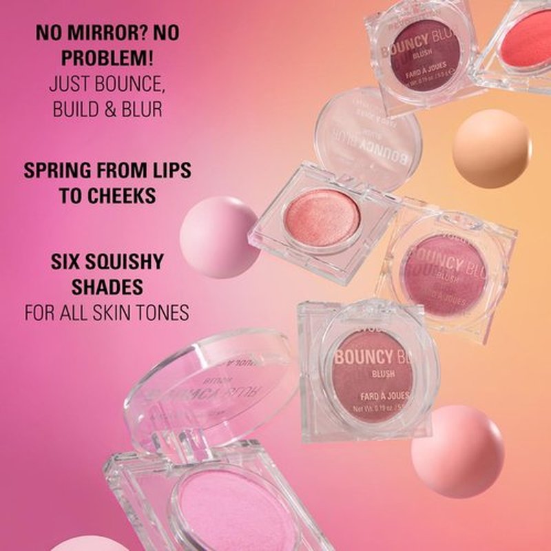 Revolution Bouncy Blur Blush - Buildable Vegan Powder Makeup for Cheeks, Bouncy Berry, 0.19 oz