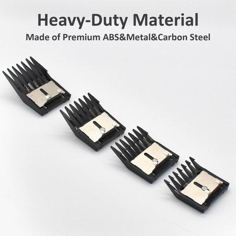 Professional A5 Animal Clipper Attachment Guard Guide Combs Set, 1/8" 1/4" 3/8" 1/2" Compatible with Andis AG BG, Oster Classic 76 Golden A5, Wahl KM Series Pet Groomer Horse Clipper Models (Black)