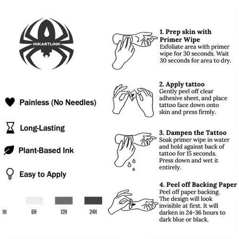 INKARTLINK Semi Permanent Tattoos, Realistic Cat Tattoos, Temporary Tattoos, Adult Art Designs, Party Favors, Waterproof, No Adhesive, No Reflective, Lasts 1-2 Weeks (Miss Cat)