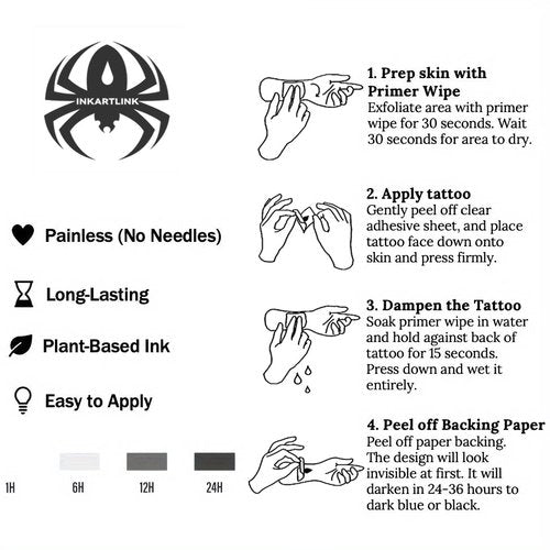 INKARTLINK Semi Permanent Temporary Tattoos, Niche Unique Tattoos, Realistic Tattoos, Waterproof and Non-reflective, Exquisite Packaging, Unique Design (Ancient Symbols 1)
