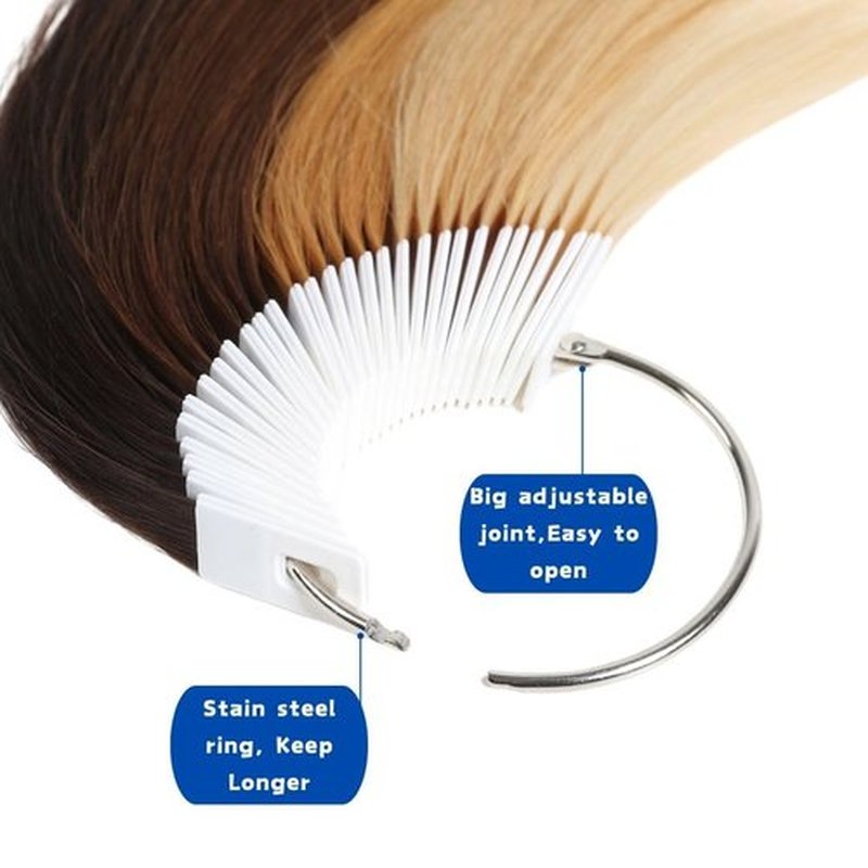 REDMENCO Human Hair Swatches Testing Color 5 Natural Level Shades Samples for Salon Color Rings 30 Pieces 8 Inch