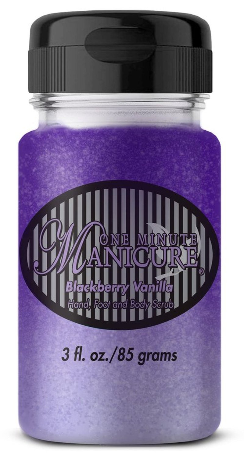 One Minute Manicure – Moisturizing Salt Scrub – 3 oz – Professionally Formulated To Exfoliate, Recondition & Moisturize Skin – Enhanced With Botanical Oils & Natural Sea Salts (Blackberry Vanilla)