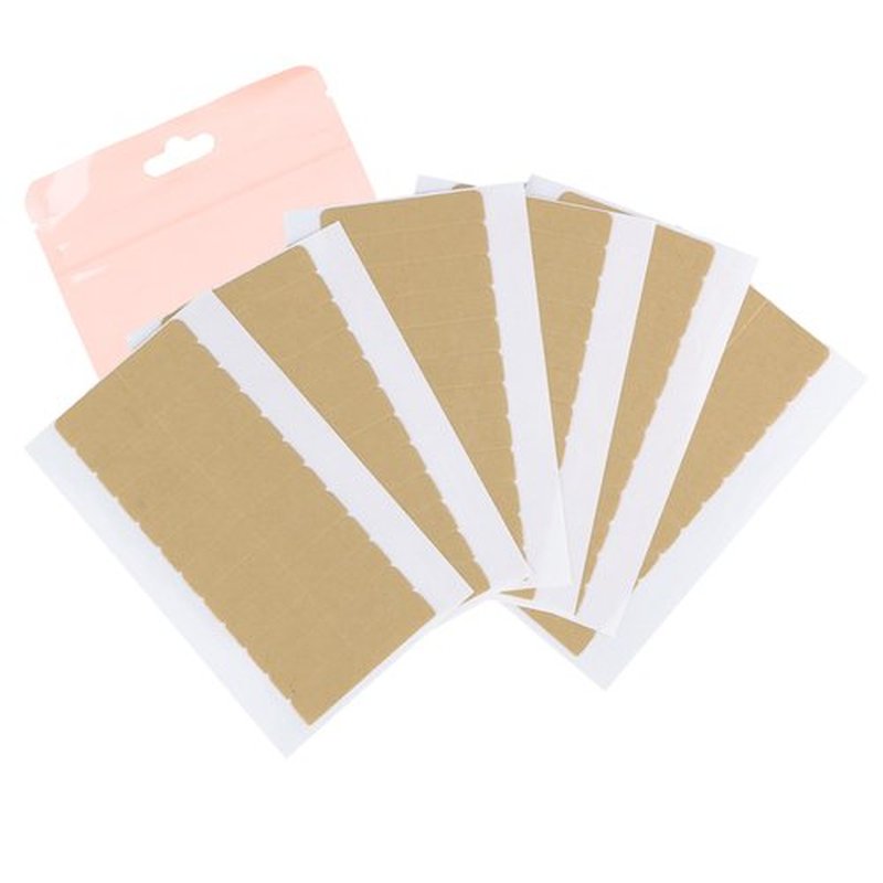 GOO GOO Hair Extension Tape Double Sided Adhesive Replacement Tape, Professional Strong Tapes for Tape in Hair Extensions 72pcs, 1.6 * 0.3inch per Piece