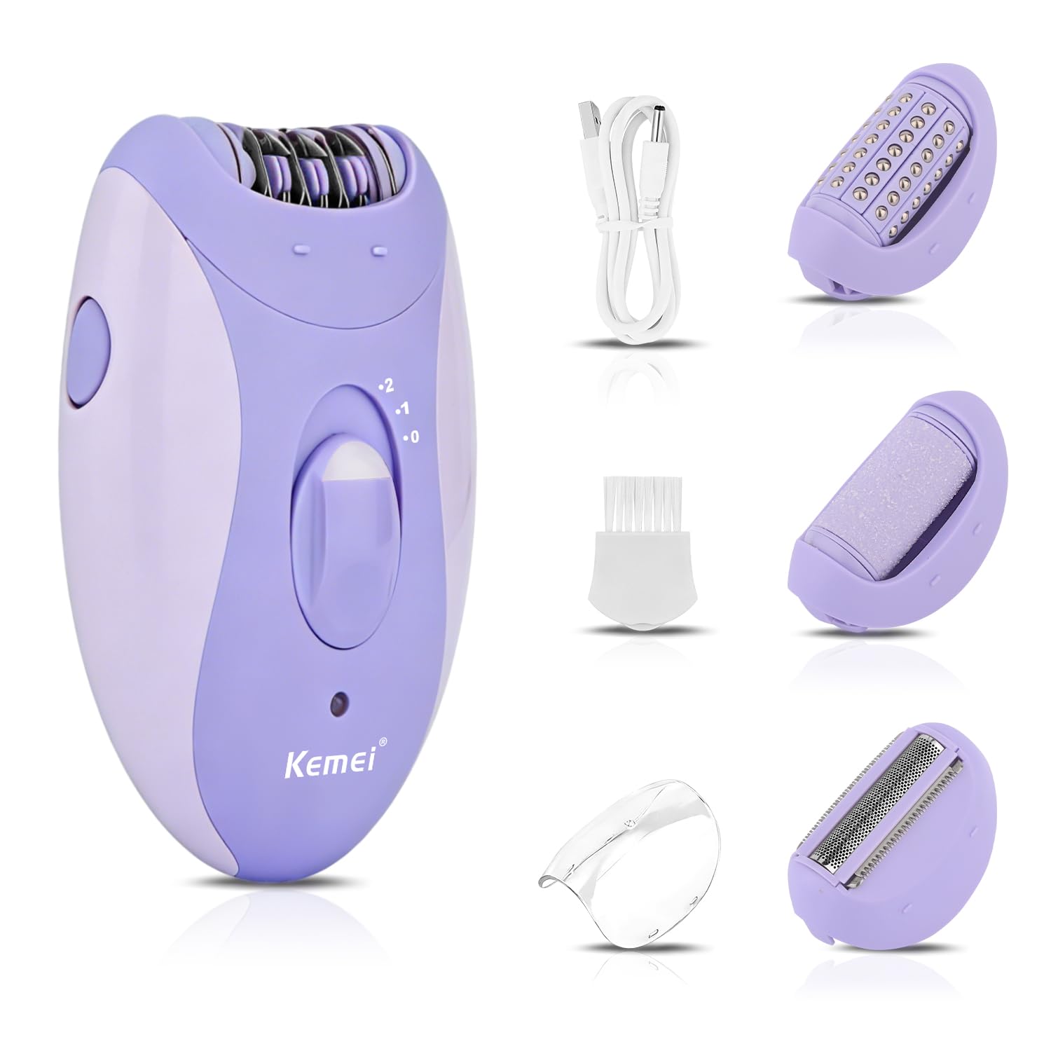 KEMEI 4-in-1 Women's Epilator Hair Remover for Face Legs Arms