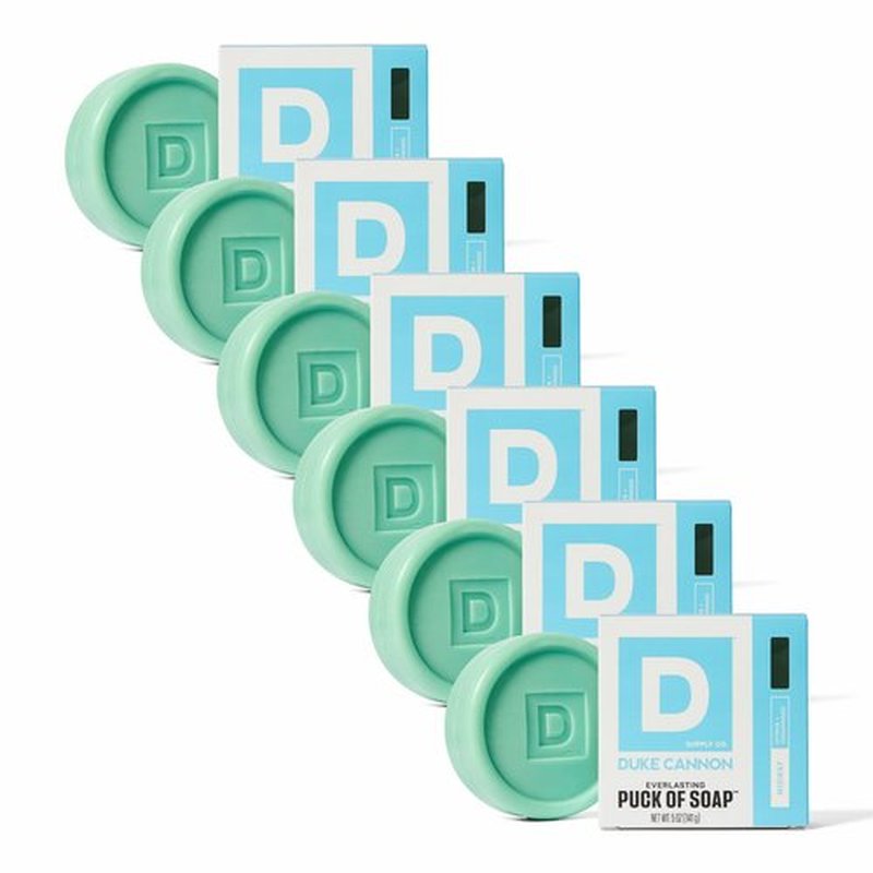 Duke Cannon Supply Co. Puck Soap Bundle – Men’s Hydrating Rounded Bar Soap with Masculine Scents for All Skin Types, Midway Scent, 5 oz (6 Pack)