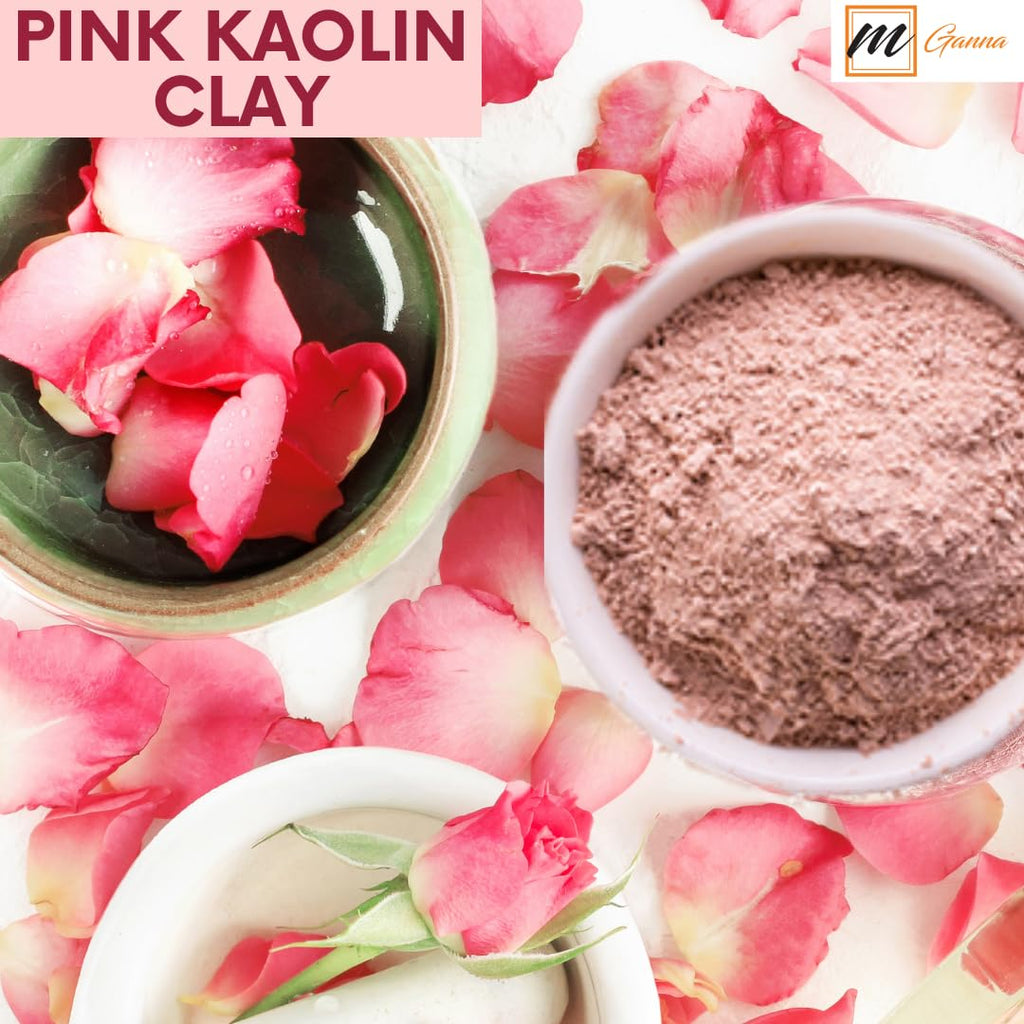 mGanna 100% Natural Rose Clay/Pink Kaolin Clay Powder (2 Pound) for Creams, Face Masks, and Soap Making 2 LBS / 908 GMS