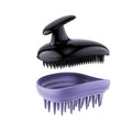 Skiennix 2-in-1 Scalp Massager Shampoo Brush - Exfoliator for Dandruff & Hair Growth | Black Purple