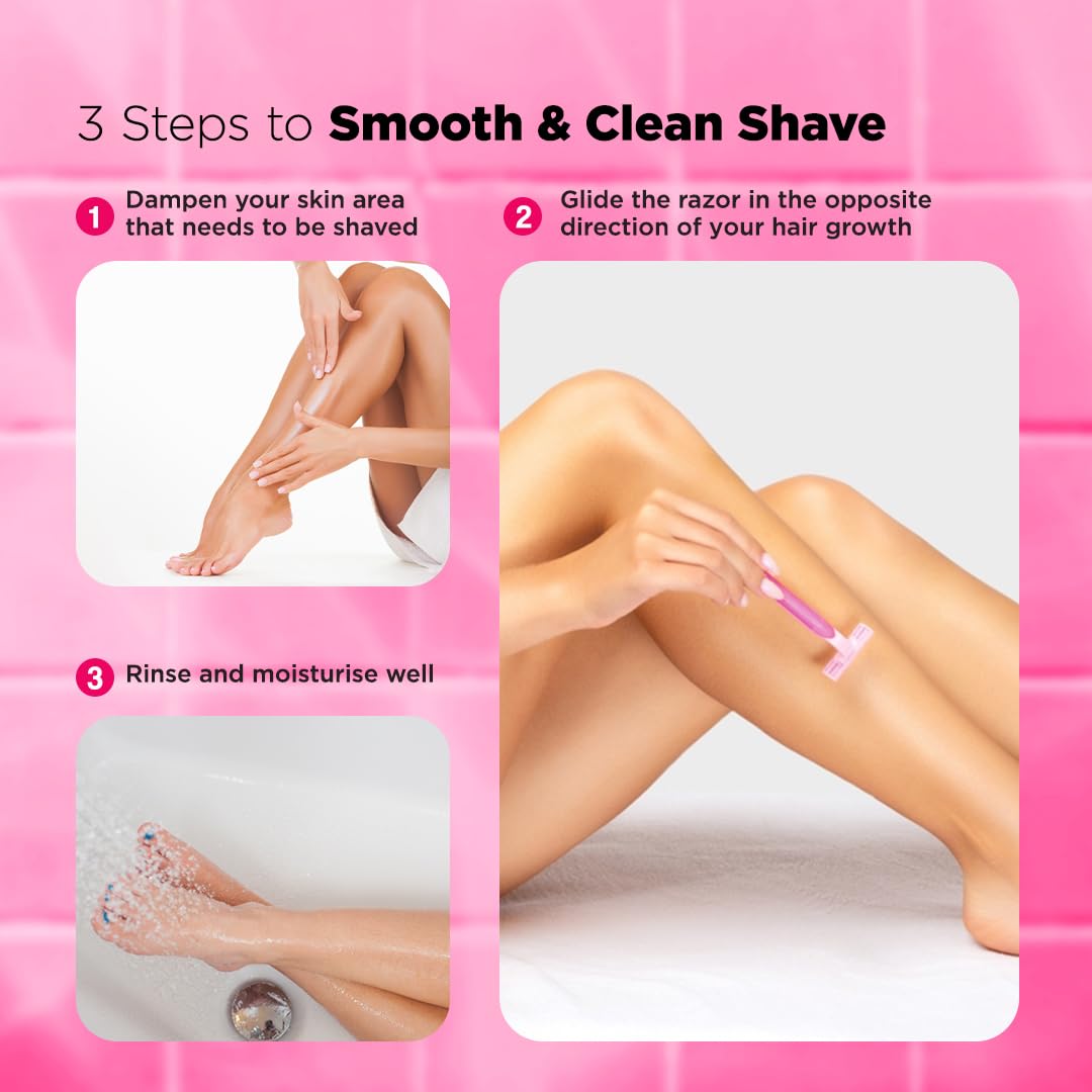 Floren Body Razor | 3 cartridges + 1 handle (5 blades) | Eurpoean Blades | Body hair removal, Aloe Vera Strip, Super Smooth Razor, Hair Removal from hands, legs, Bikini and arms