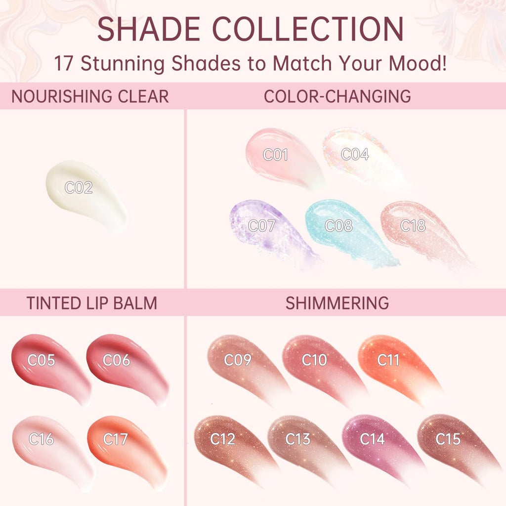 CATKIN Lip Balm Tinted Color Changing Lipstick Ultra Hydrating Lip Deep Moistrurize Lip Care with Vitamin E Nourishing For Cracked & Dry Lips 0.12 oz C21