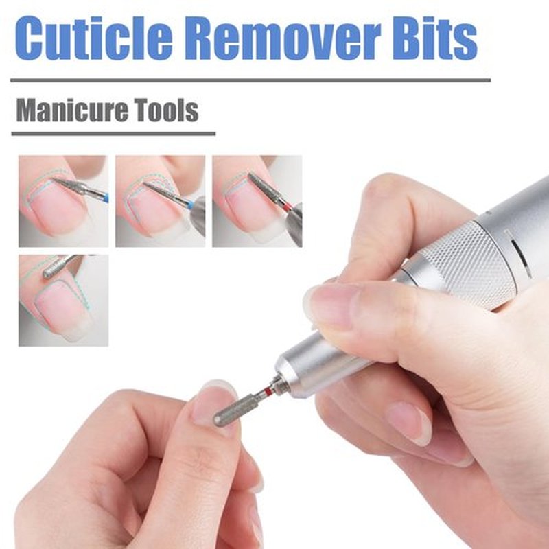 Mesee 30 Pieces Nail Drill Bits Kit, Diamond Cuticle Clean Nail Bit Manicure Pedicure Cuticle Acrylic Gel Nail Polish Rotary Burrs for Electric Nail File Machine