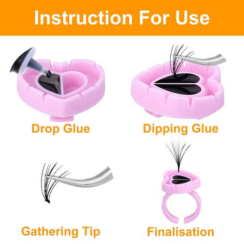 400PCS Glue Cups & Rings for Eyelash Extensions