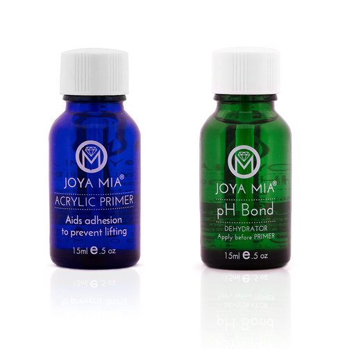JOYA MIA pH Bond Nail Dehydrator and Primer Set, Acid-Free & Fast-Drying for Gel and Acrylic Polish, Salon-Grade Prep Coats for Shiny Nails