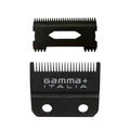 GAMMA+ Replacement Fixed Black Diamond Carbon DLC Fade Hair Clipper Blade with Shallow Tooth 2.0 Cutter Set
