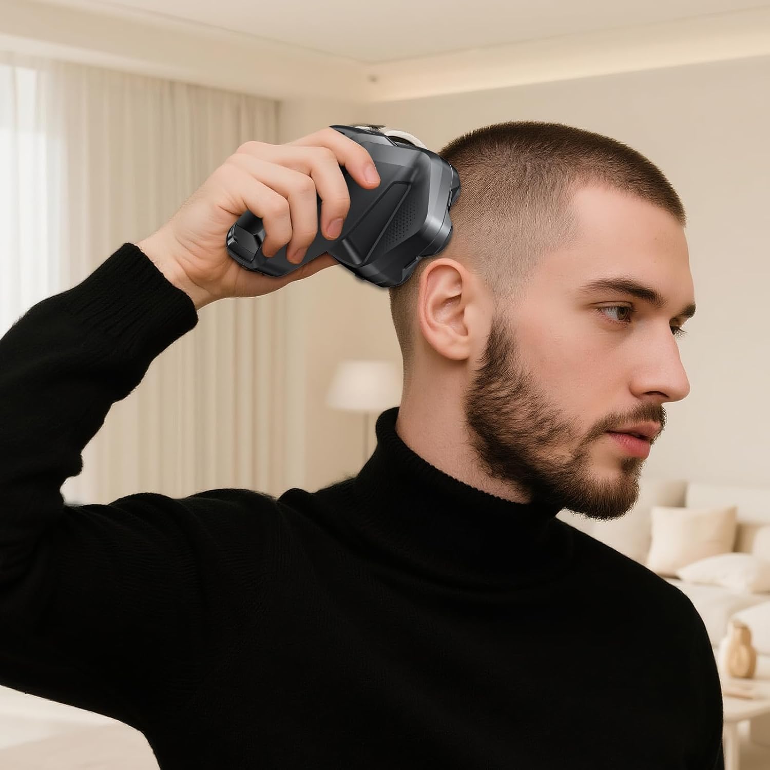 kensen 7D Head Shavers for Bald Men - Dual Speed Bald Head Shavers with LED Display, Electric Razor for Men IPX6 Waterproof Wet/Dry Shaving Head Razor Magnetic Head Balding Clippers for Men Black