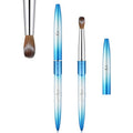 Kolinsky Acrylic Nail Brush Size 8 Round Shaped Oval Blue Metal Handle Nail Brush Nail Art Brush Professional Nails Brush for Nail Tech and Beginner