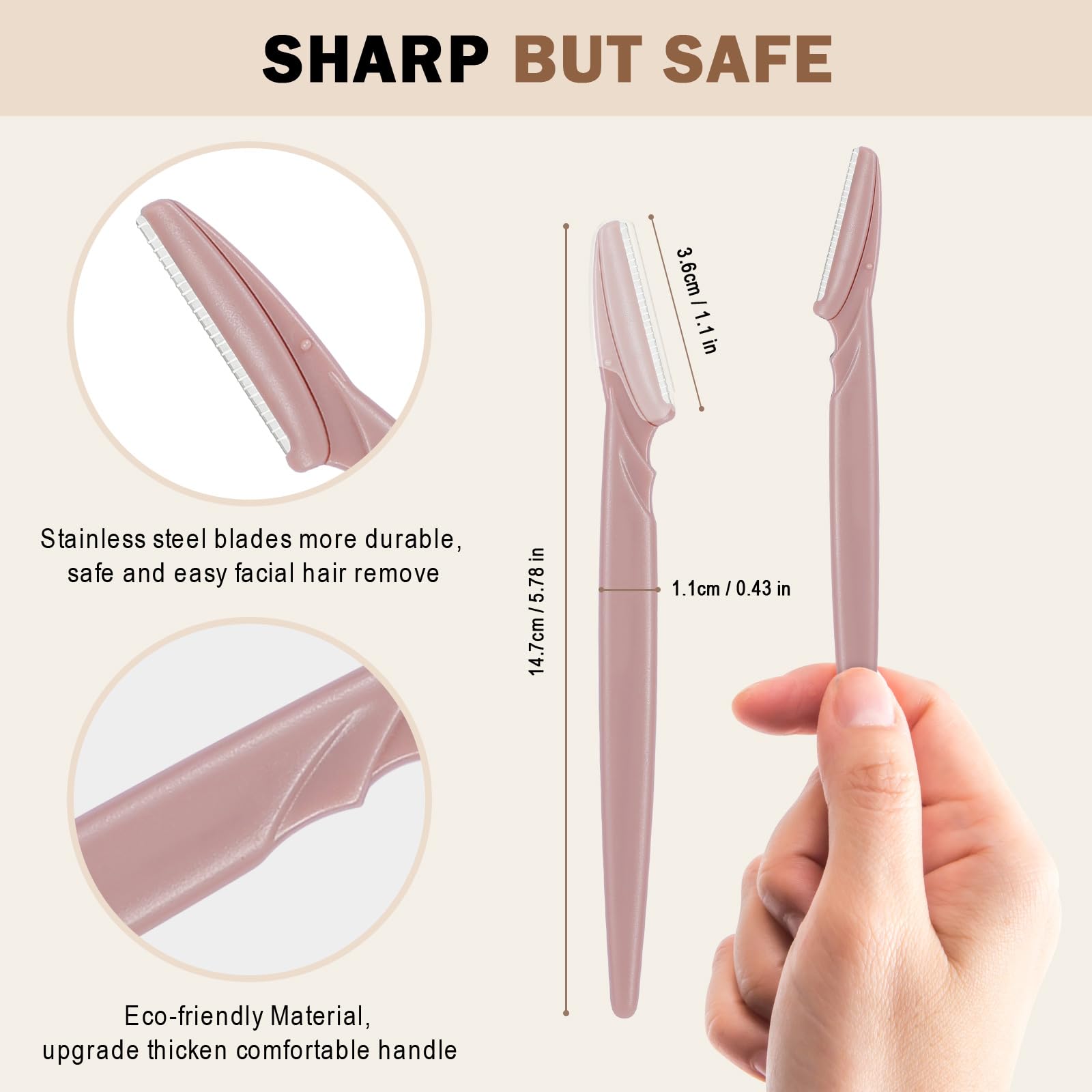 D Eyebrow Razors and Trimmers, Face Razors for Women - 12PCS