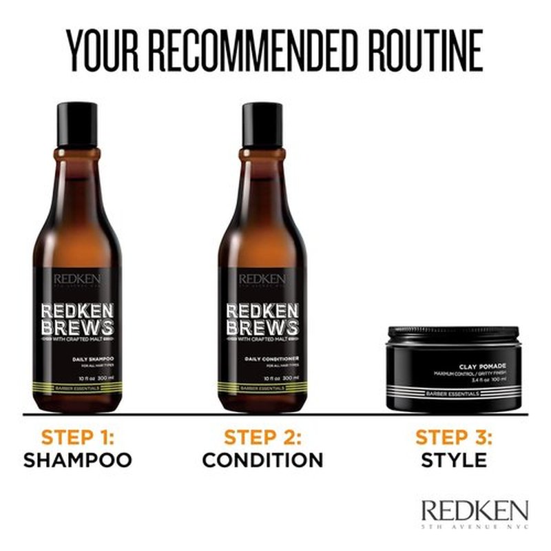 Redken Brews Daily Shampoo For Men - Lightweight Hydrating Cleanser For All Hair Types | 10 Fl Oz
