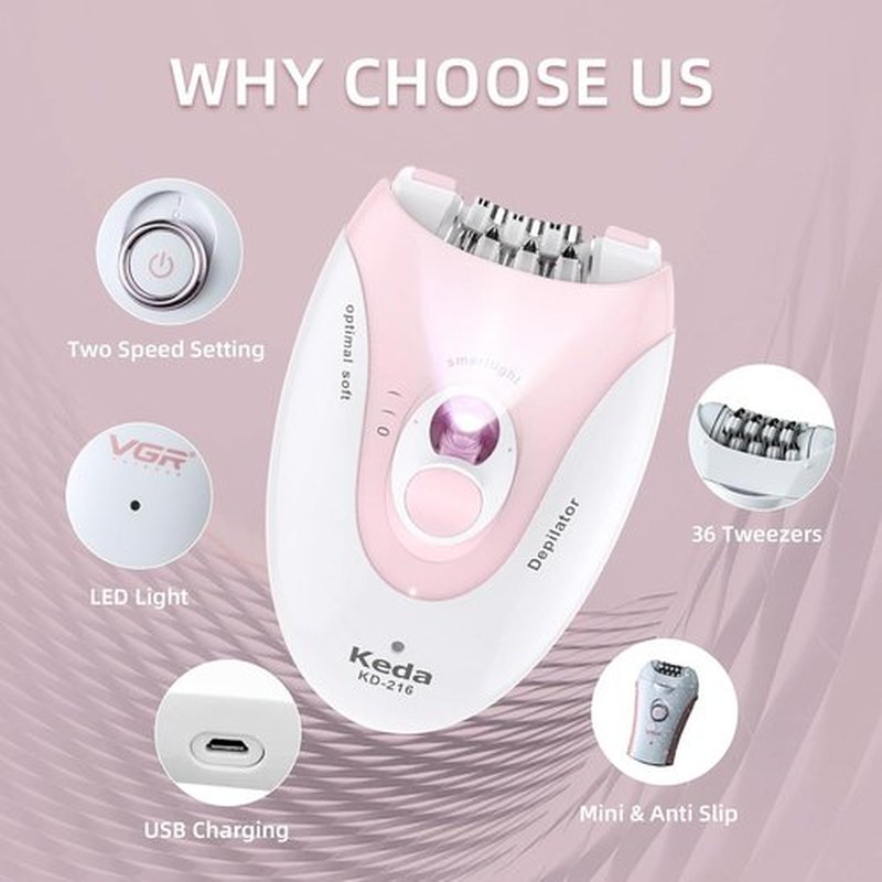 **Glabrouse Epilator for Women - 2-Speed Face Trimmer for Smooth Skin | Hair Removal for Face, Bikini, Arms, Legs**