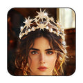 GORTIN Star Moon Crown Gold Goddess Headpiece Rhinestones Wedding Tiara Bridal Headband Hair Accessories for Women