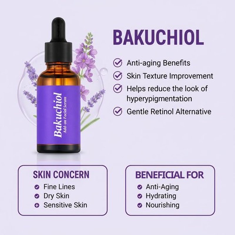 Bakuchiol Serum for Face - High-Potency DIY Mix-in Concentrate - Korean Bakuchiol Plumping Serum - Gentle Retinol Alternative for Wrinkle Reduction - Hydrating & Firming Anti-Aging Skincare
