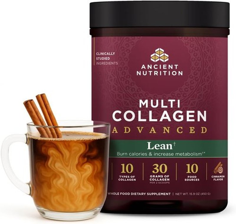 Ancient Nutrition Hydrolyzed Collagen Peptides Powder - Lean Protein with Probiotics & Vitamin C, Cinnamon Flavor, 25 Servings