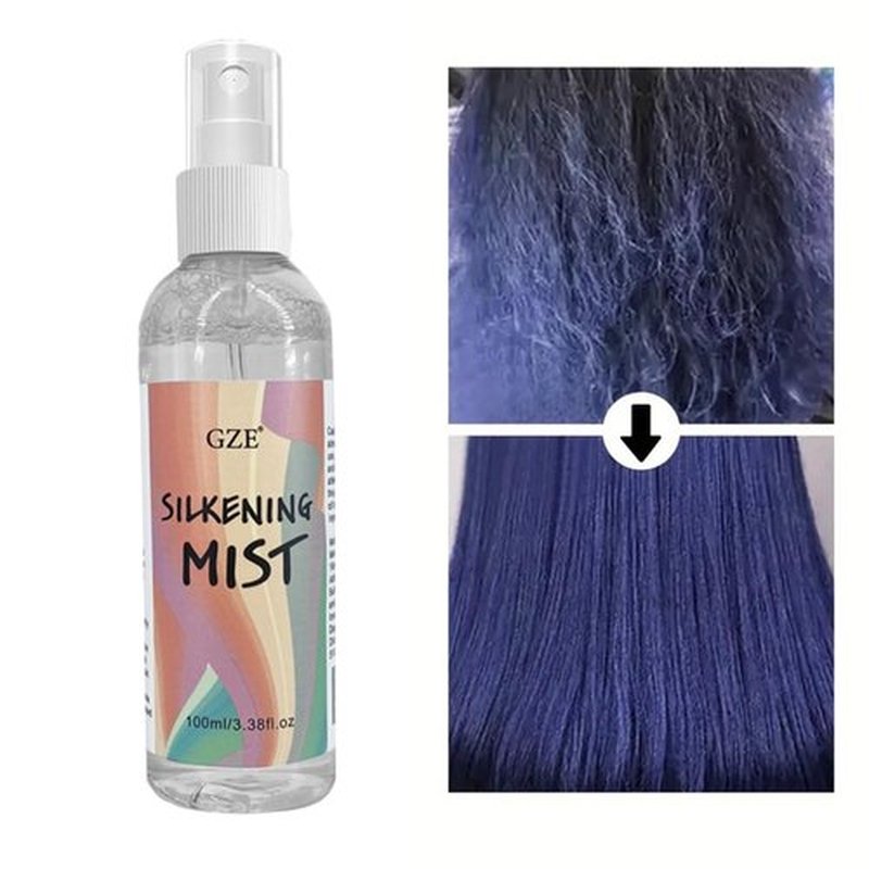 GZE Silk Spray with Moroccan Argan Oil - Alcohol-Free Thermal Protector for Hair Straightening & Detangling