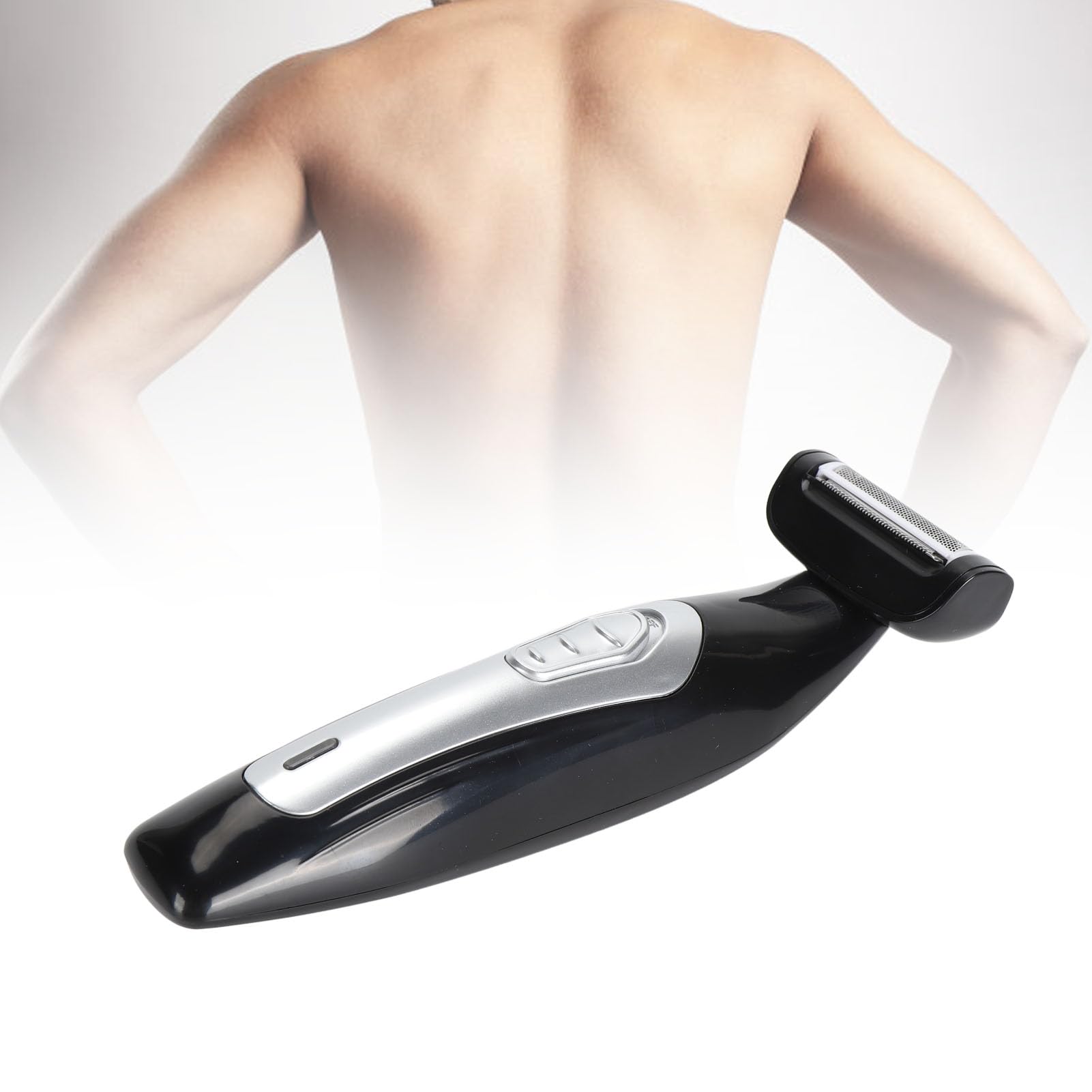 Men Back Trimmer, Wet and Dry Use Men Back Groomer, Extreme Reach Handle and, USB Rechargeable