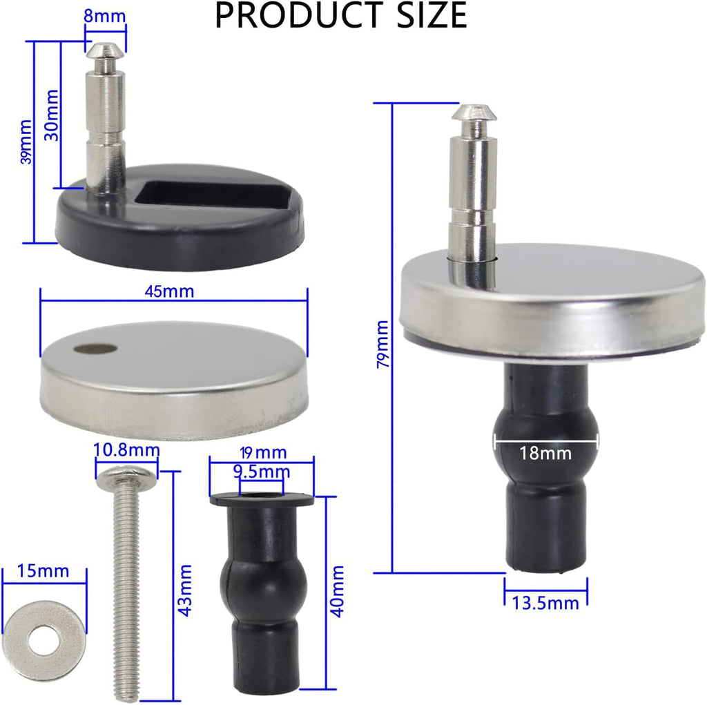 Toilet Seat Replacement Bidet Parts: 2pcs Seat Hinge Replacement Toilet Screws Cover Nuts Screws Mount Hardware - Hinge Fixings Nuts
