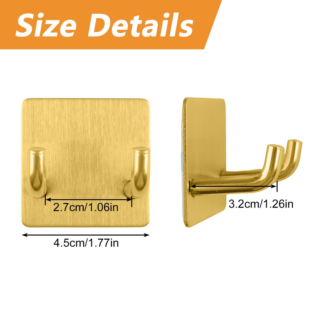 MOROBOR 4 Pcs Adhesive Razor Holder, Shaver Holders Towel Hooks Stainless Steel Waterproof Storage Hook for Towels Bath Accessories