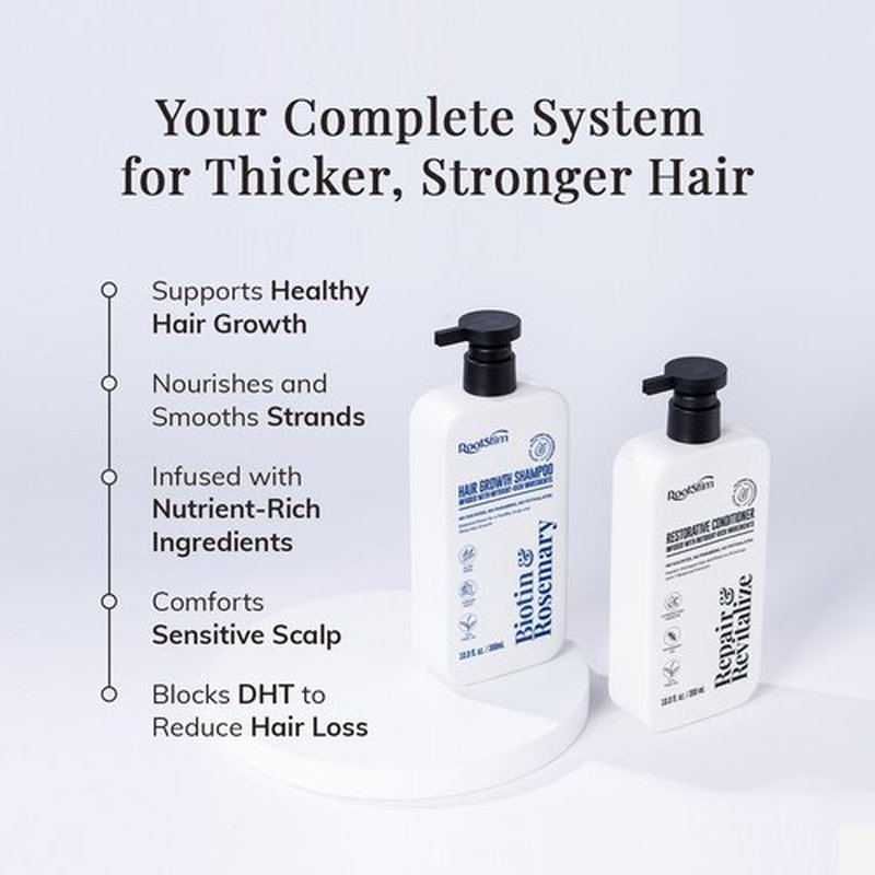 Skiennix Hair Growth Shampoo & Conditioner Set - Rosemary & Biotin for Thicker, Healthier Hair