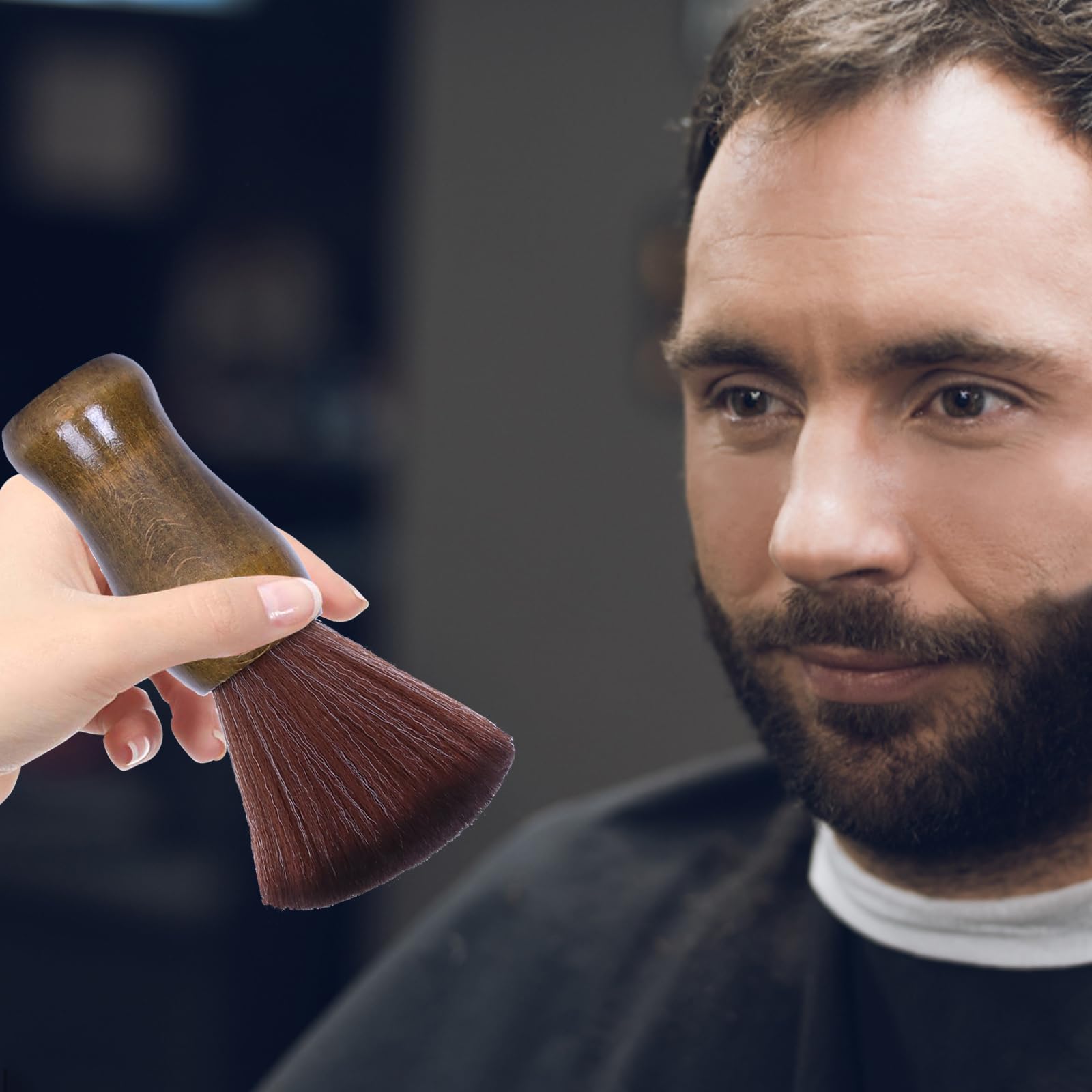 Neck Duster Brush Professional Barber Neck Duster Brush Soft Barber Face Cleaning Hairbrush Nylon Hair Cutting Kits Barber Accessories Cleaning Supplies