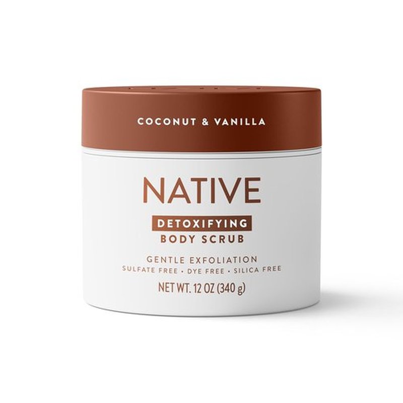 Native Detoxifying Body Scrub - Exfoliating Coconut & Vanilla Polish for Soft Skin | 12 oz