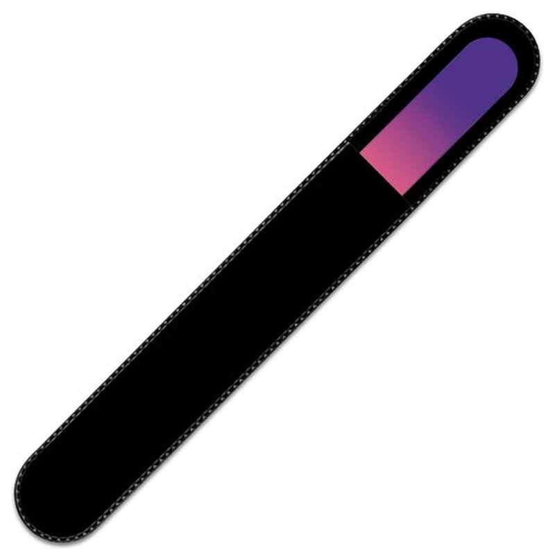 Nail File - Mont Bleu Rainbow Crystal Nail File in Black Pouch - Professional Size - Best Glass Nail Files for Natural Nails - Washable Double Sided File - Etched Files