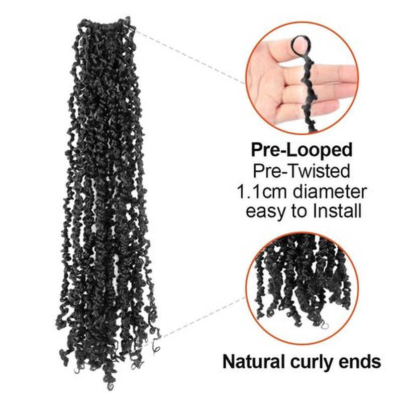 Cisinpo Yanky Twist Crochet Hair 14 Inch 10 Packs Pre-Looped Natural Black Yankee Twist Mini Passion Twist for Black Women (1B, Total 200 Strands)