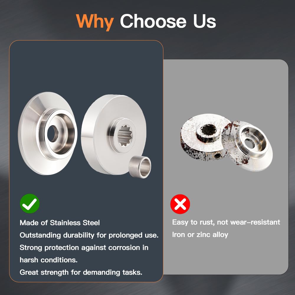 RianKarn Stainless Steel Brush Cutter Blade Adapter Kit for 225 & 230 Series Parts, C535000160 & C535000150, 11-Spline Straight Shaft, 20mm & 25mm Center Hole, Blade & Nut Not Included