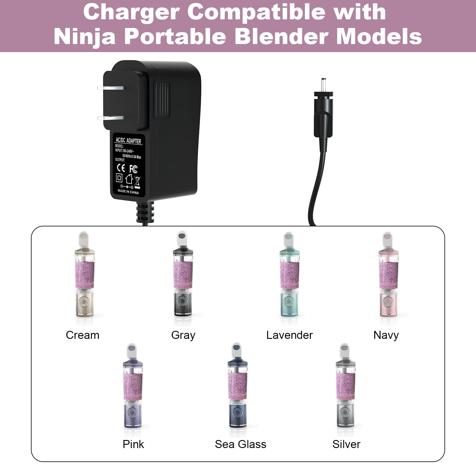Charger for Ninja Blast Max Portable Blender Compatible with Ninja Blast Max BC251 Portable Blender Power Adapter Cord