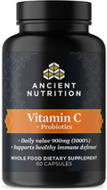 Ancient Nutrition Probiotics & Vitamin C Supplement - Supports Immune & Gut Health | 30 Servings, Non-GMO
