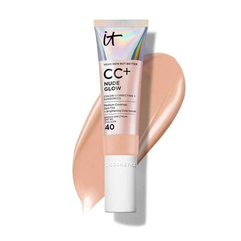 IT Cosmetics CC+ Nude Glow Foundation | Medium Coverage SPF 40 with Niacinamide & Hyaluronic Acid - 1.08 fl oz