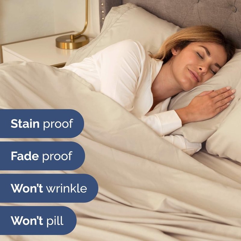 Flex Top Split Head King Sheet Set - Comfy Cooling Bed Sheets for All Ages - Ultra-Soft, Deep Pockets - Oeko-Tex Certified, Wheat