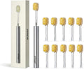 ZDEER Ultra Soft Bristle Toothbrush for Sensitive Gums - Aluminum Alloy Handle with 11 Replaceable Heads