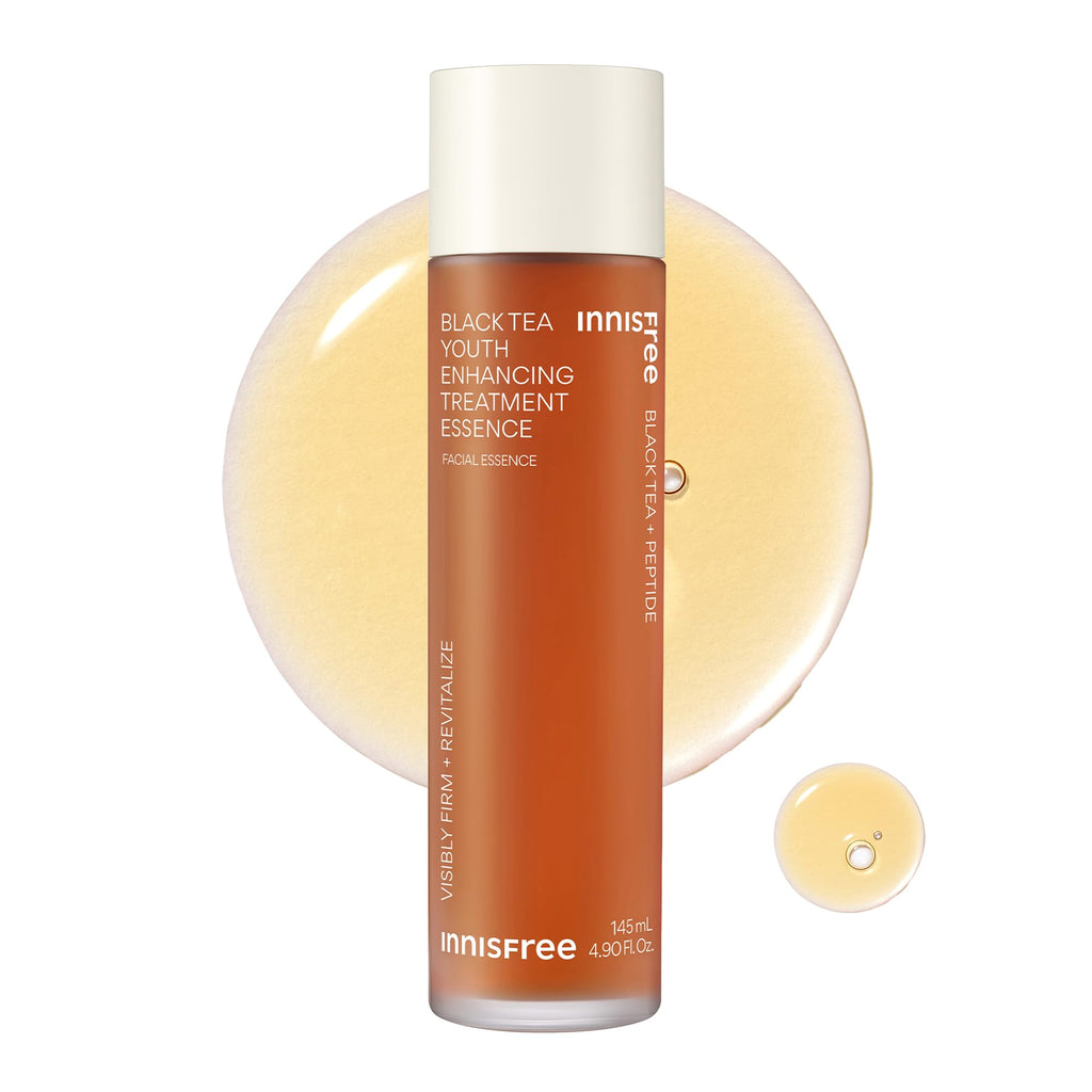 innisfree Black Tea Youth Essence | Korean Anti-Aging Treatment with Niacinamide and Hyaluronic Acid for Radiance, Firm Skin, Hydration and Barrier Support