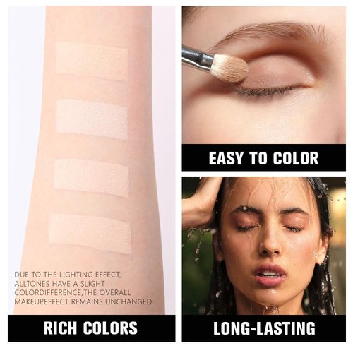 Kaely Eyeshadow Quad - Vanilla Nude Beige Matte & Shimmer Palette for Mature Skin | Pigmented & Waterproof