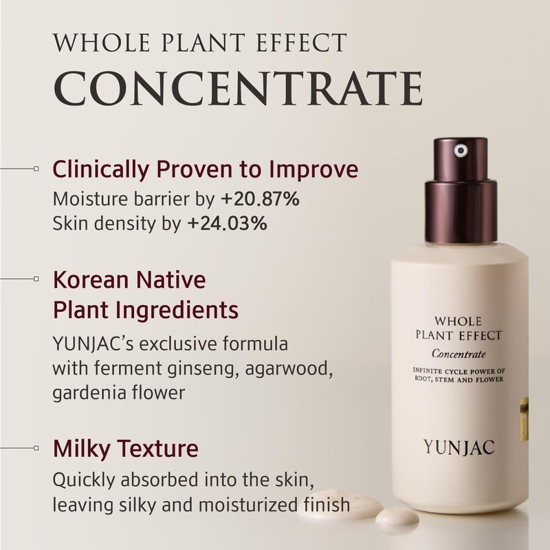 YUNJAC Glass Skin Prep Gift Set – Skincare & Makeup with Base Prep (0.84 fl oz), Concentrate Serum (1.35 fl oz), and Foam Exfoliant Samples (2g × 5ea) | Hydrating, Cleansing & Makeup-Ready Kit